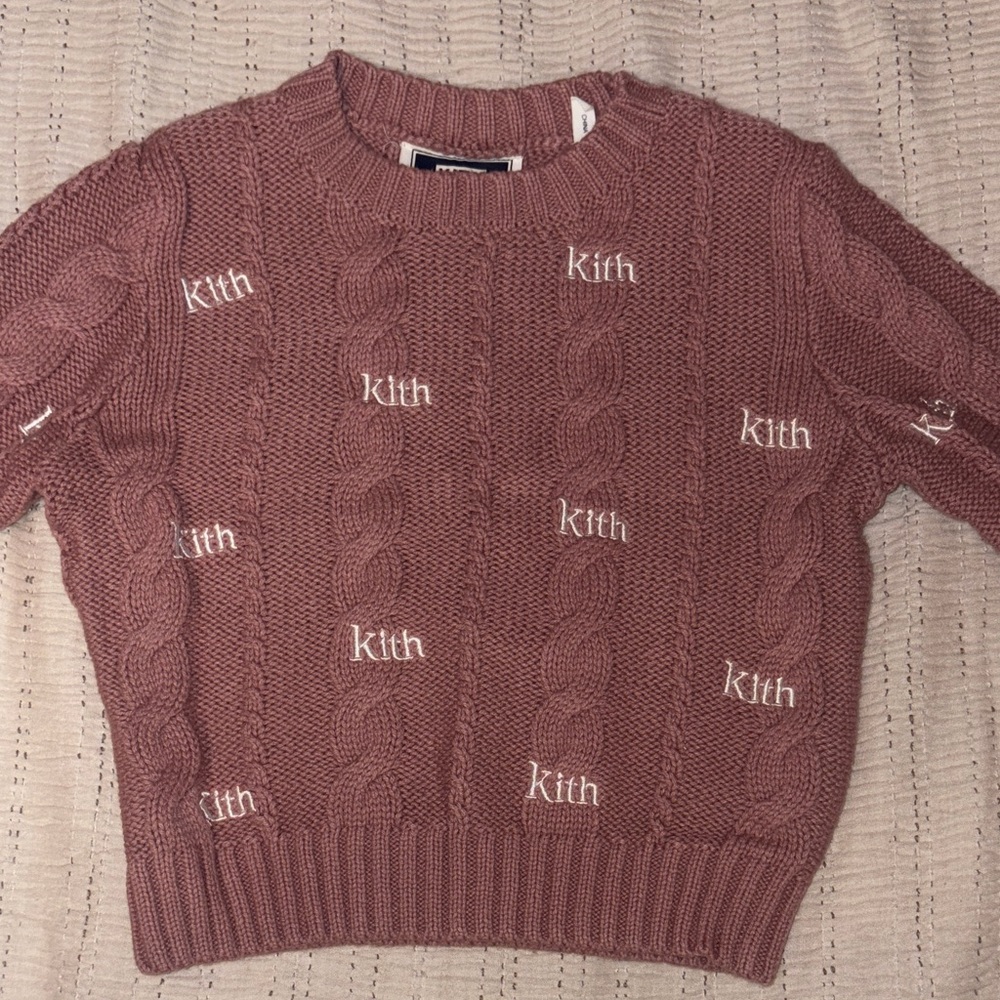 Kith Kids Cable Knit Sweater - Mauve size 3